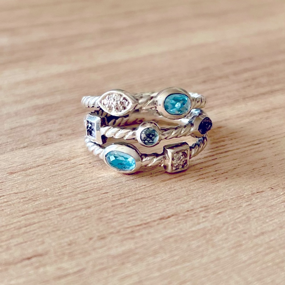 David Yurman blue Confetti Ring